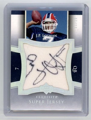 2005 UD Exquisite Collection JP Losman Super Game Used Jersey Auto Holo /15 Rare - Image 1 of 2