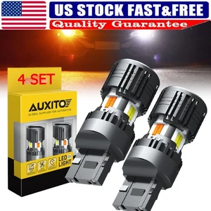 Dual Color 7443 T20 W21W LED DRL Parking Lights Turn Signal Lights 4800LM CANBUS - Picture 1 of 16