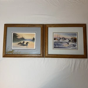 Two Vintage Wildlife Artist Jerry Raedeke Signed Prints Framed Art 11.5"x9.5" - Picture 1 of 16