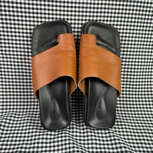 Alohas Footbed Toe Ring Sandals Rich Tan Brown Black Women's EU 41 / US 10 - Picture 1 of 4