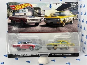 2023 Hot Wheels Car Culture ‘63 Plymouth Belvedere & '65 Dodge Coronet 2 Pack + - Picture 1 of 15