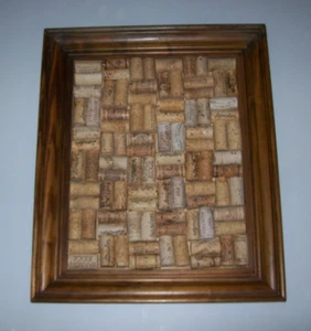 Large Wine Cork Framed Art Wall Hanging Décor 18x15" Winery Names - Picture 1 of 21