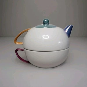 Hiraki Pottery Barn Japan Tea for One Porcelain Teapot/ Tea Cup - Picture 1 of 10