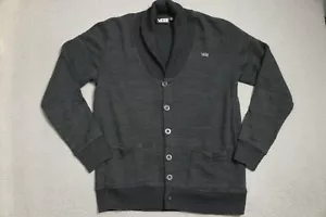 Cárdigan suéter Vans para hombre gris medio abotonado con bolsillos - Imagen 1 de 11