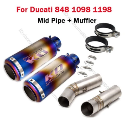 Full Exhaust System For Ducati 848 1098 1198 Motorcycle Muffler Tail Middle Pipe - Изображение 1 из 4