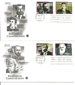 US Scott #3161-64, First Day Covers 2/22/96 New York Pairs Communication - Picture 1 of 1
