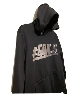 PLACE Sport XXL-16 Hoodie Sweater Goals Black Boys Pullover Front Side Pockets  - Picture 1 of 9