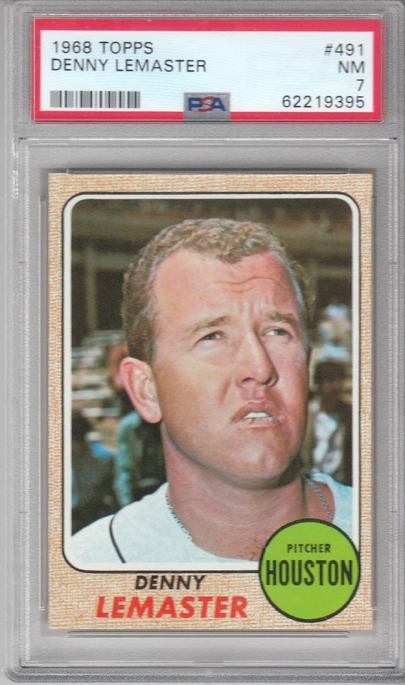 1968 Topps Baseball Denny Lemaster #491 (High Number) PSA 7 - Image 1 of 1