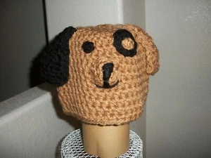  KIDS  HAND CROCHET  PUPPY DOG       HAT...SIZE   10/14  NEW !! - Picture 1 of 1