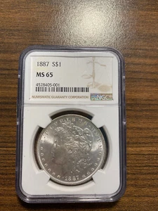 1887-P Morgan Silver Dollar $1 NGC MINT STATE 65 MS 65 - Picture 1 of 2