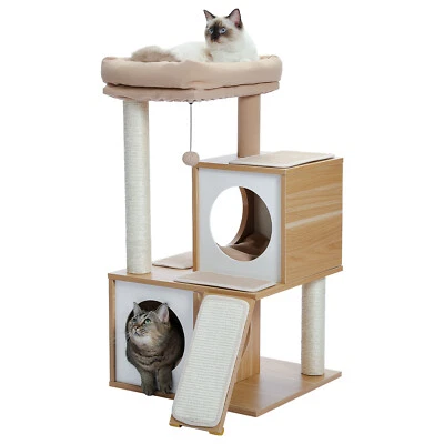 PAWZ Road Cat Tree Tower Condo House Scratching Post Wood Furniture Play Bed Toy - Image 1 of 4