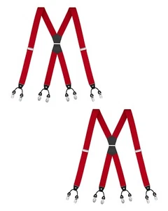 Buyless Fashion 2 Pack Suspender Men - 48" Adjustable Straps 1 1/4" - X Shape - Picture 1 of 90