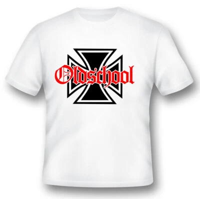 Oldschool Cross Moto Camiseta Motociclista Blanco o Negro Foto 1 de 2