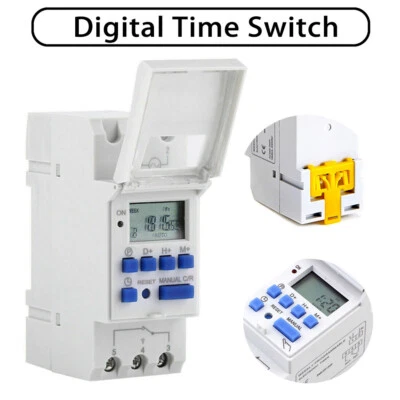 AU Local Digital LCD Power Programmable DIN Rail Timer Time Switch Relay AC 220V - image 1 of 4