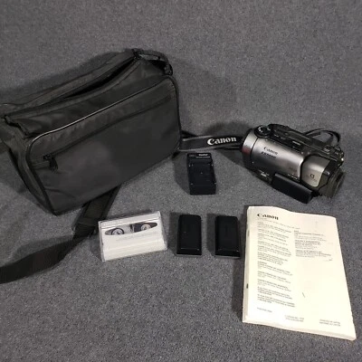 Canon ES5000 HI8 Camcorder Tested 20x Optical 40X Digital Zoom MB-E2 3 Batteries - Image 1 of 4