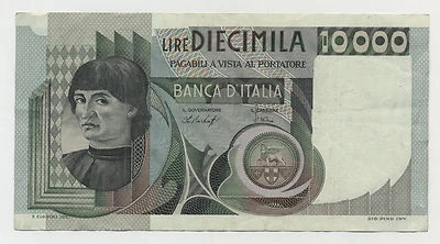 Italy 10000 Lira 30-10-1976 Pick 106.a Very Fine + Baffi and Stevani - Image 1 of 2