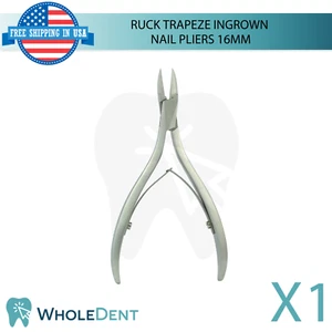 Ruck Trapeze Ingrown Nail Pliers 16mm Stainless Steel Corner Nipper Slim Tip - Picture 1 of 3