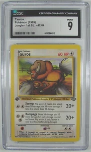 Pokémon 1999 English Jungle Tauros 47/64 CGC 9 1. Edition sehr selten - Bild 1 von 2