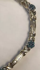 14k 2 tone 1.96 CTW Round Diamond "X" link tennis Womens bracelet AUTHENTIC - Picture 1 of 11
