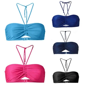Women Sexy Tie Knot Halter Bikini Top Bandeau Swimsuit Push up Bathing Suits ✨ - Picture 1 of 15