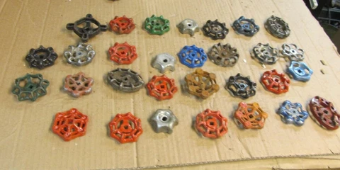 30 Vintage Cast Iron Alum Steampunk Valve Handles Water Faucet Knobs Cover