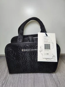 French Connection 2 In 1 Two-Piece Black Small Cosmetic Bag Set - Picture 1 of 7