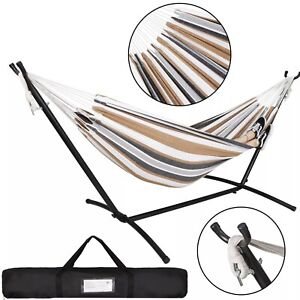9FT Steel Hammock with Stand for 2 Person with Carrying Case 620lb Capacity