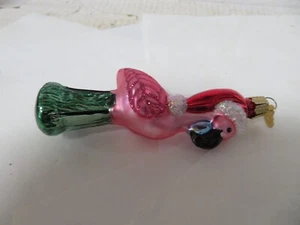 OWC Old World Christmas Blown Glass Flamingo Maize Christmas Ornament - Picture 1 of 7