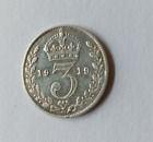1919 Post Ww1 King George V Silver 3D Or Three Pence