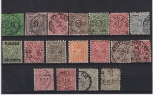 Sellos de Wurttemberg en una tarjeta de stock 1851 en adelante - usados - Imagen 1 de 1