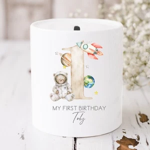Caja de dinero de cumpleaños Spaceman beige personalizada - Imagen 1 de 1