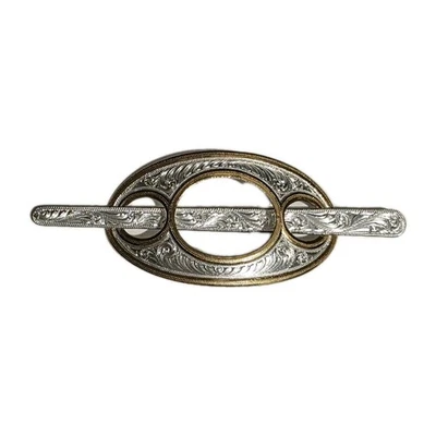 Montana Silversmith Style Engraved Barrette/Hair Clip Stick Silver/gold Unmarked - Image 1 of 4