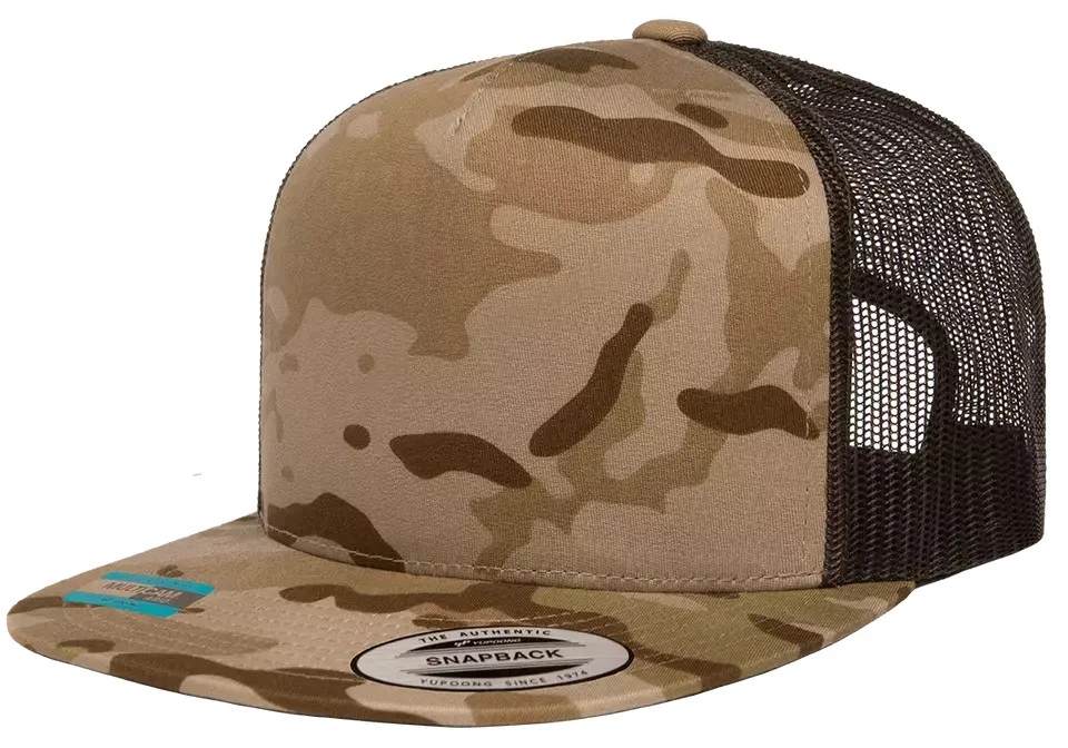 Gorra CAMO YP Classics Flat Bill Trucker 5 paneles malla trasera Snapback Hat 6006 Foto 1 de 1
