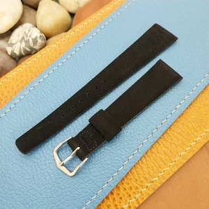 17.2mm JB Champion USA Black Suede nos 1960s Vintage Watch Strap - Picture 1 of 4