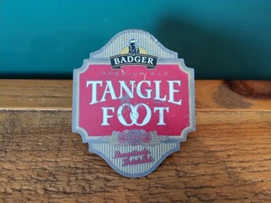 Badger Tangle Foot Metal Beer Ale Pump Clip Badge Pub Bar Breweriana - Picture 1 of 5