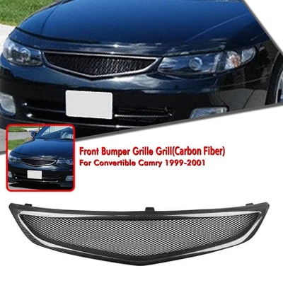 Carbon Fiber Front Bumper Grille Grill For Toyota Camry Solara 2 Door 1999-2001 - Imagem 1 de 4