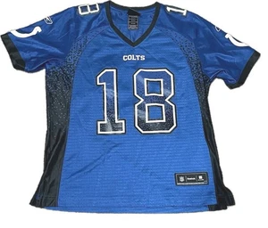 Womens Reebok Indianapolis Colts Peyton Manning Jersey Sz Medium Blue Black Sewn - Picture 1 of 8