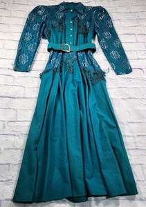 Lilia Guilty DAMEN 3/4 Western Fransen Spitze Western Rodeo Kleid 80’s VINTAGE USA - Bild 1 von 14