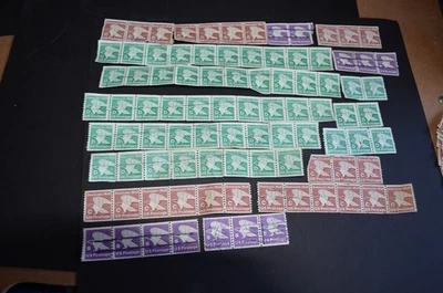 US Postage Lot of Eagle B C and D rate Stamps 91 Total in strips of multiples - Image 1 of 4