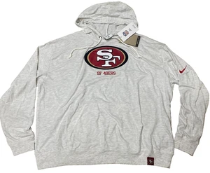 NIKE XXL 2XL NFL San Francisco 49ers Light Pullover Hoodie Heathered Gray Men - Picture 1 of 14