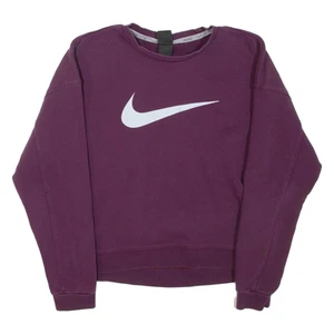 NIKE Cropped Womens Sweatshirt Purple Crew Neck M - Picture 1 of 6