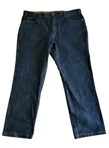 Duluth Trading Men Flex Ballroom Jeans Size 46x34 Dark Blue Wash 5 Pockets - Picture 1 of 9