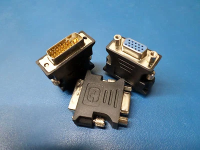 DVI-I 24+5 Pin Male To HD15 Pin VGA Female Adapter Convertor M to F DVI I to VGA - Image 1 of 3
