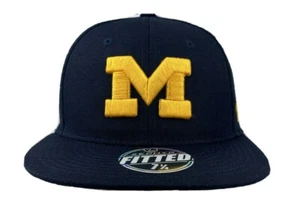  Michigan Wolverines Zephyr Fitted Cap/Hat College Navy blue yellow Size-7, 71/4 - Picture 1 of 6