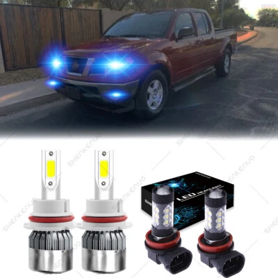 For Nissan Frontier 2005-2018 - 4PC 8000K LED Headlight Hi-Low + Fog Light Bulbs - Image 1 of 4