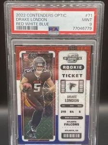 2022 Contenders Optic Drake London Red/White/Blue Prizm #/13 PSA 9 - Picture 1 of 2