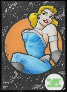 2022 5finity Blast-off Girls SKETCH card - Dan Lawler /20 hand drawn art - Picture 1 of 2