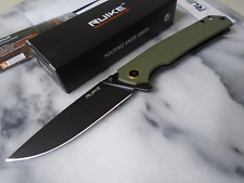 RUIKE Blackwash Ball Bearing Open Pocket Knife Folder 14C28N P801-G OD G10 New