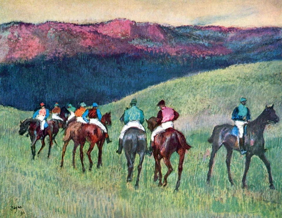 Carreras de caballos - El entrenamiento por Edgar Degas Giclee Fine Art Repro sobre lienzo Foto 1 de 1