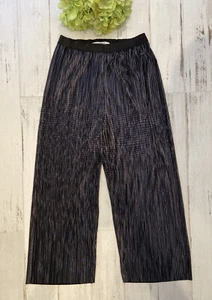 H&M Black Gaucho Pants Silver Gold Tinsel Stripe Threading Girls SZ 13-14 Years - Picture 1 of 10